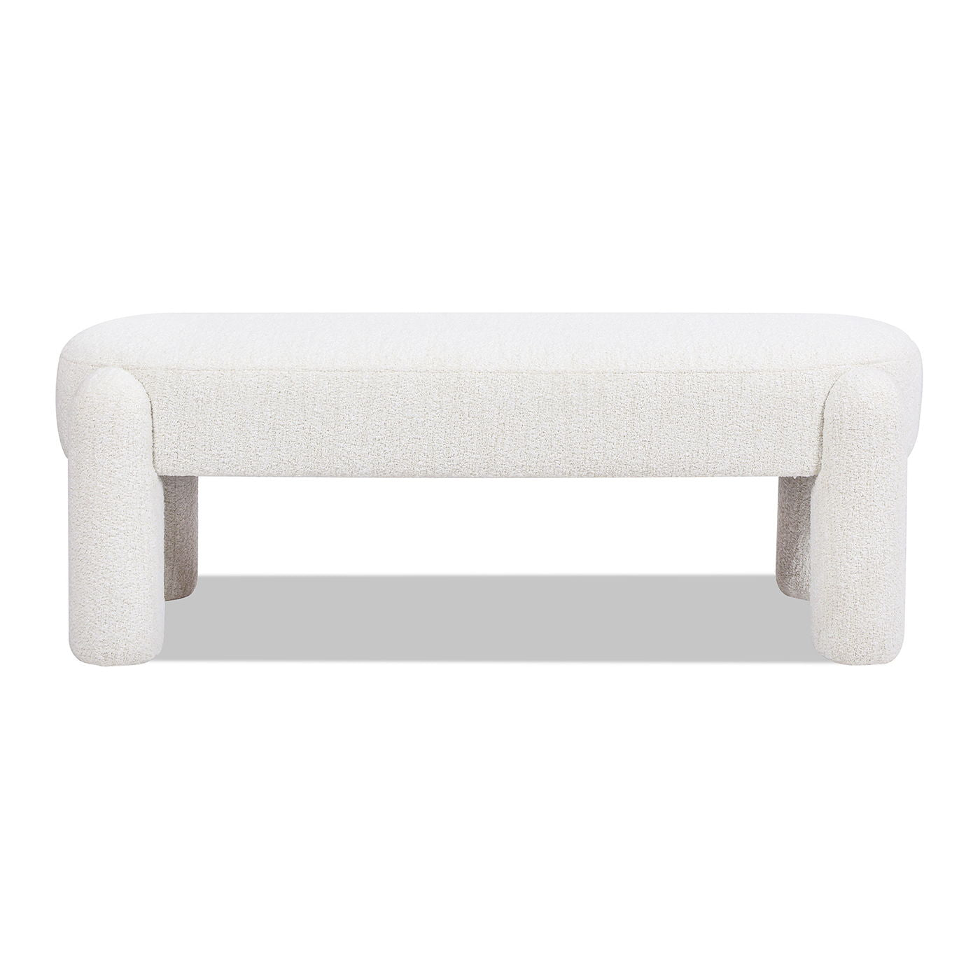 Hugo - Oval Fully Upholstered Bench - Milk Cream White - The Sleep Loft - Online Mattress Showroom NYC