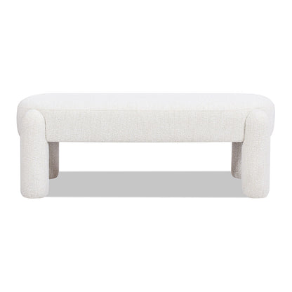 Hugo - Oval Fully Upholstered Bench - Milk Cream White - The Sleep Loft - Online Mattress Showroom NYC