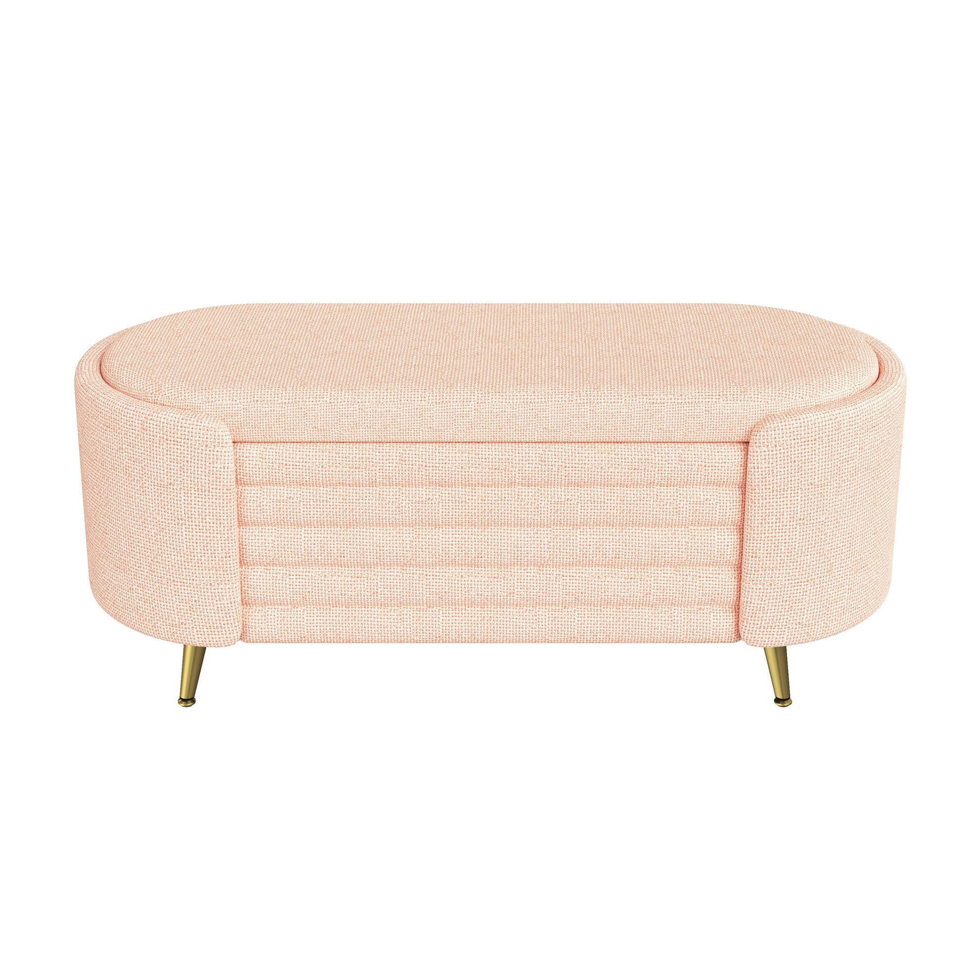 Modern Oval Storage Ottoman With Upholstery - The Sleep Loft - Online Mattress Showroom NYC