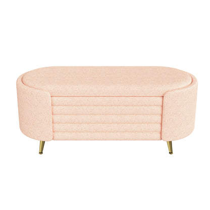 Modern Oval Storage Ottoman With Upholstery - The Sleep Loft - Online Mattress Showroom NYC