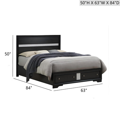 Madrid - Queen Bed With Storage Drawers And Nickel Handles - Black - The Sleep Loft - Online Mattress Showroom NYC