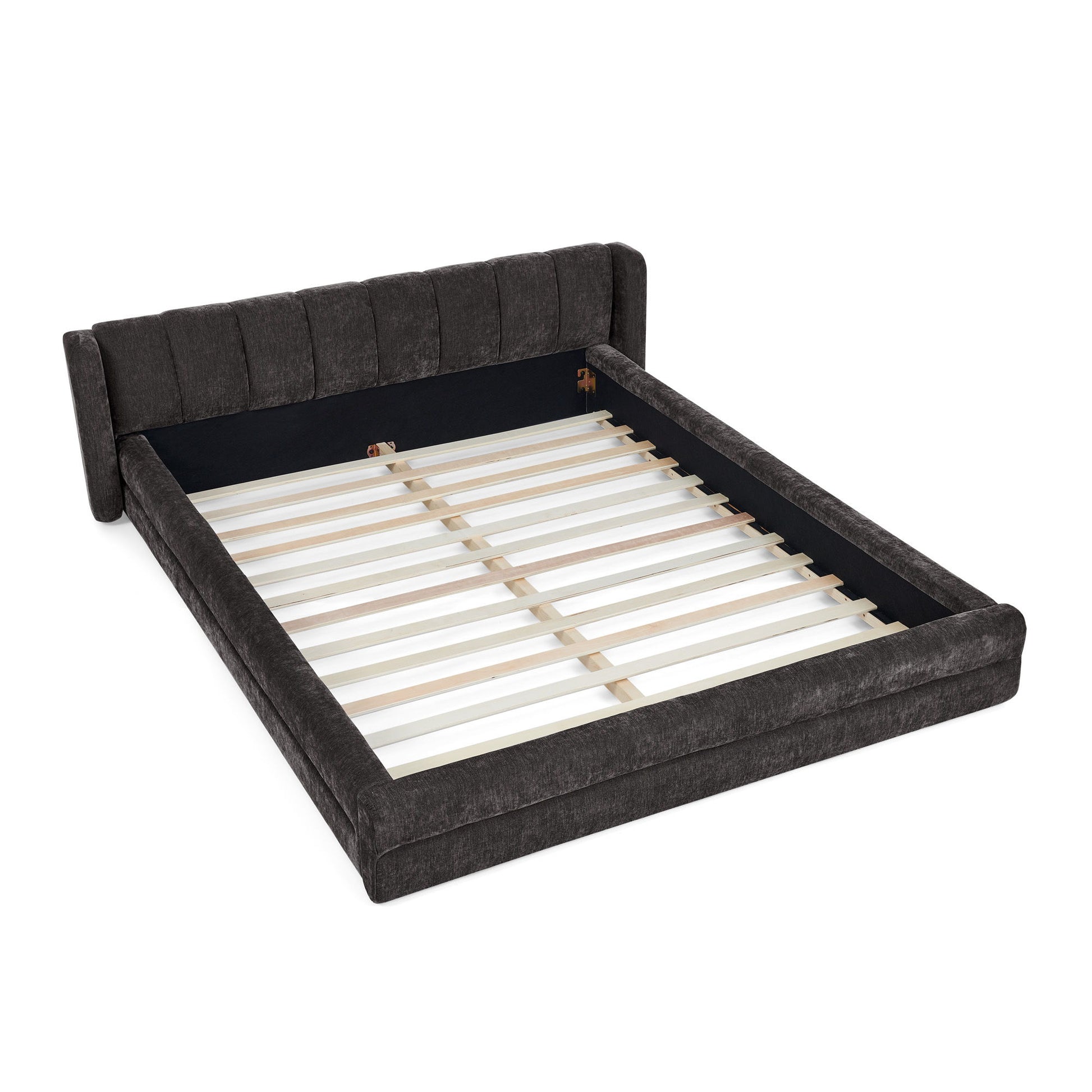 Modern Upholstered Bed Frame With Thick Fabric And Headboard - The Sleep Loft - Online Mattress Showroom NYC