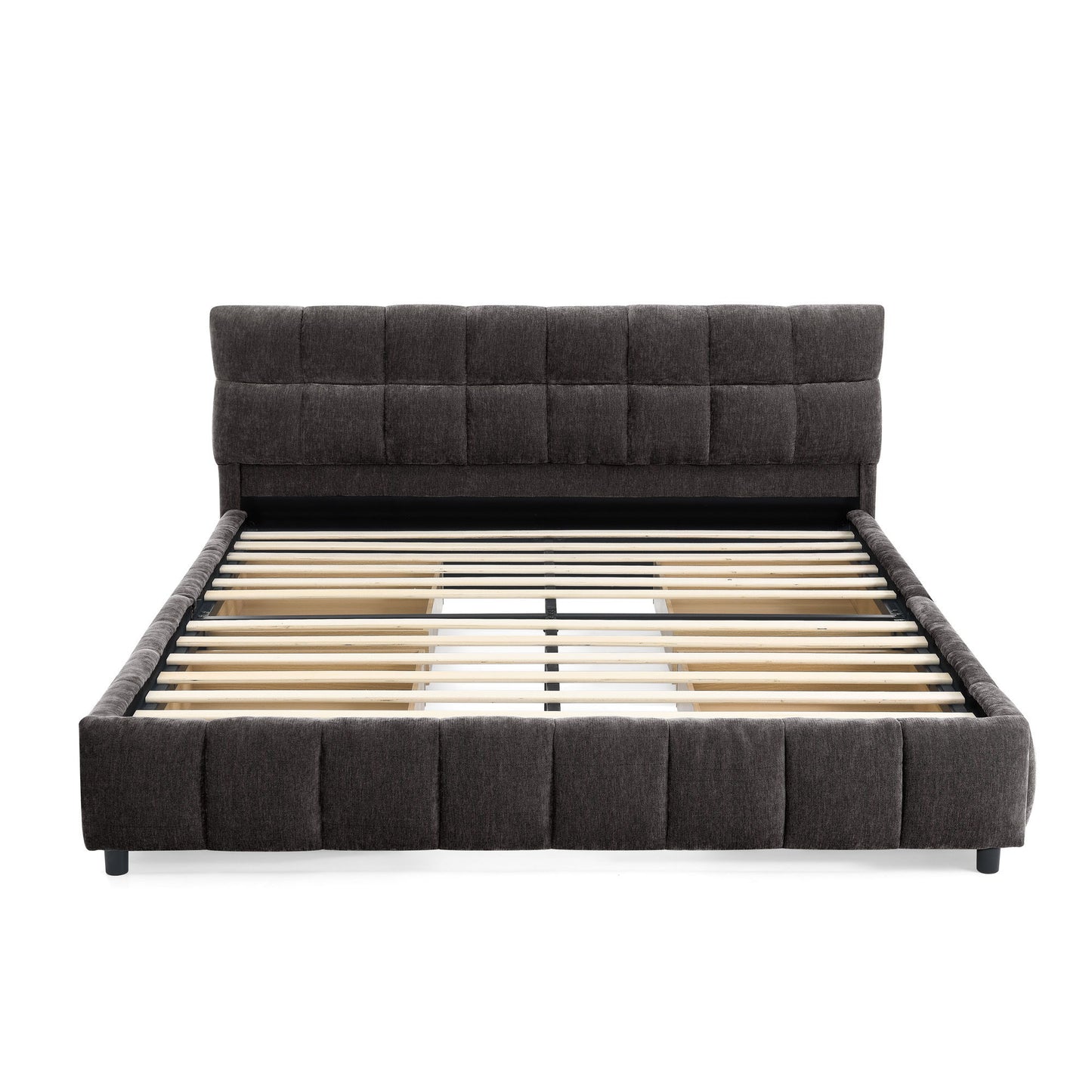 Modern Platform Bed Frame With Thick Fabric - The Sleep Loft - Online Mattress Showroom NYC