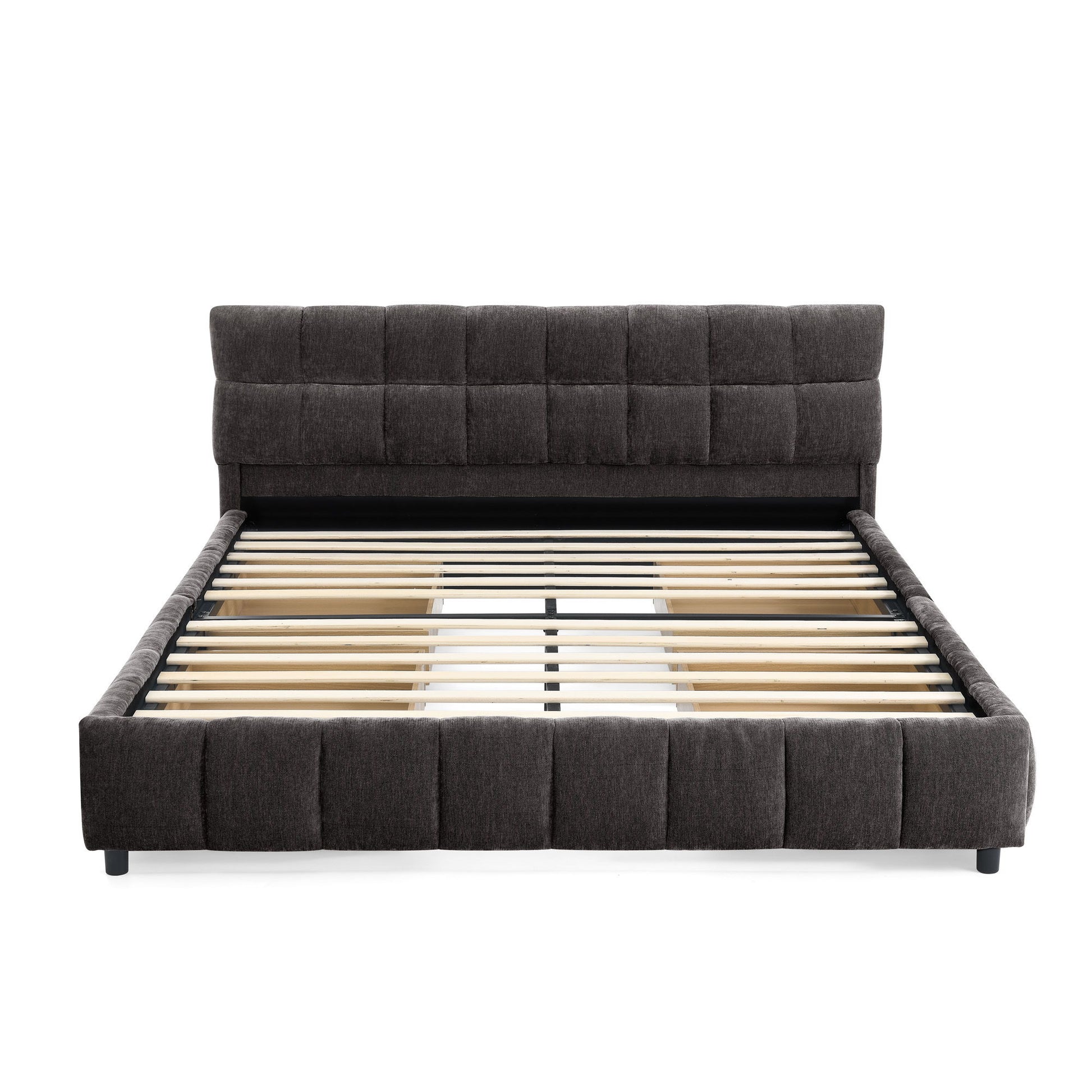Modern Platform Bed Frame With Thick Fabric - The Sleep Loft - Online Mattress Showroom NYC