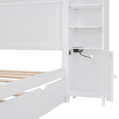 Bed With All In One Cabinet, Shelf And Sockets, Trundle - The Sleep Loft - Online Mattress Showroom NYC