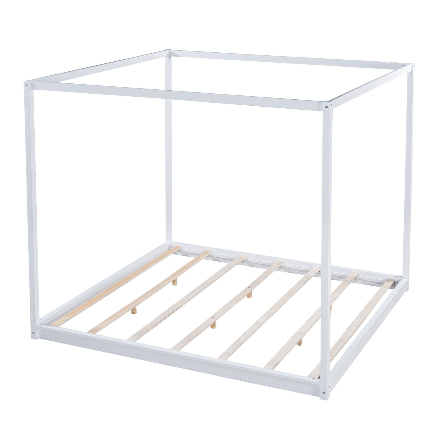 Wood Canopy Platform Bed With Support Legs And Airflow Slats - The Sleep Loft - Online Mattress Showroom NYC