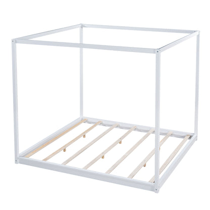 Wood Canopy Platform Bed With Support Legs And Airflow Slats - The Sleep Loft - Online Mattress Showroom NYC