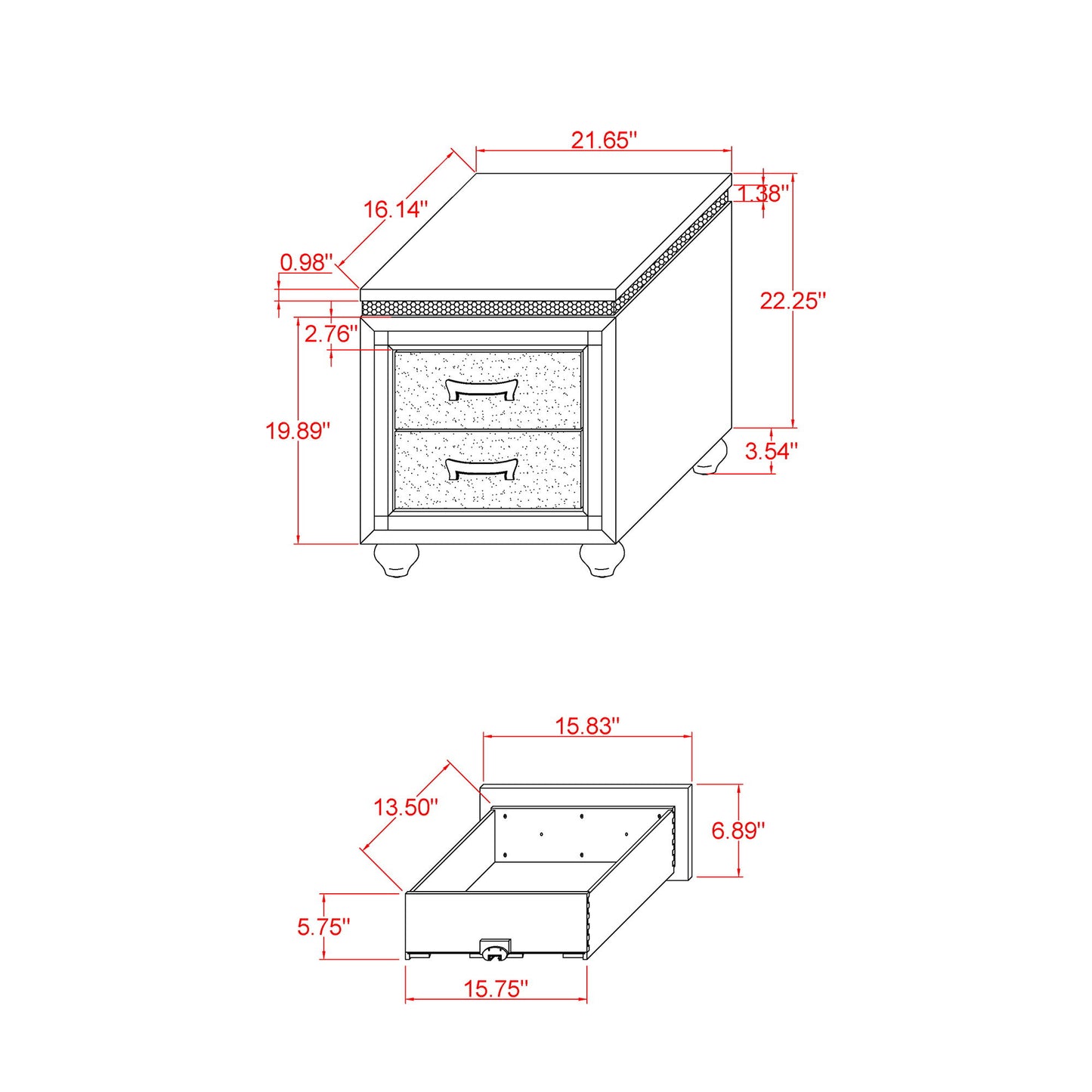 Maloise - Nightstand - White - The Sleep Loft - Online Mattress Showroom NYC