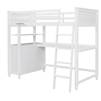 Loft Bed With Drawers With Desk And Shelves - The Sleep Loft - Online Mattress Showroom NYC