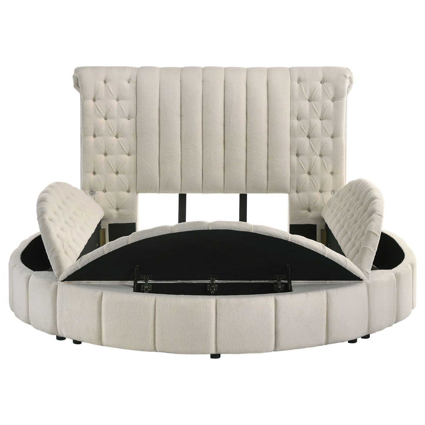Santiago - Upholstered Round Storage Bed With Built In Charging Ports - The Sleep Loft - Online Mattress Showroom NYC