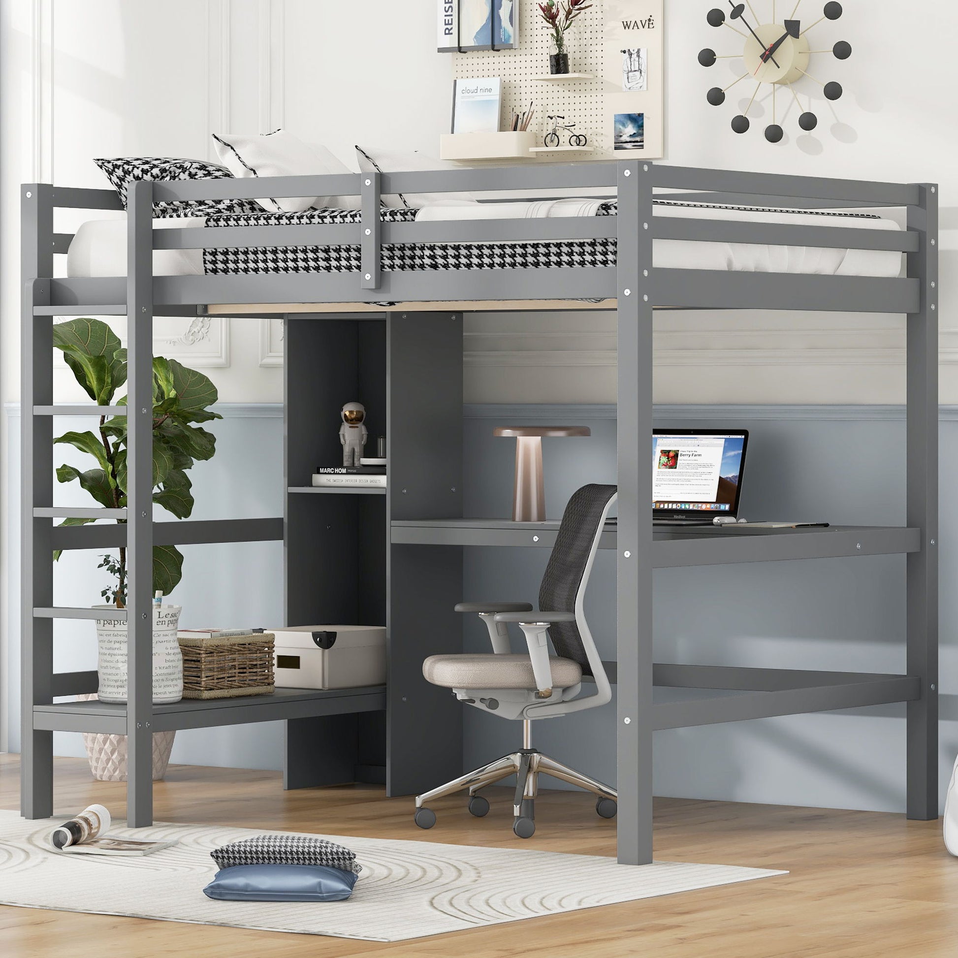 Loft Bed With Built In Desk And Multifunction Shelves - The Sleep Loft - Online Mattress Showroom NYC