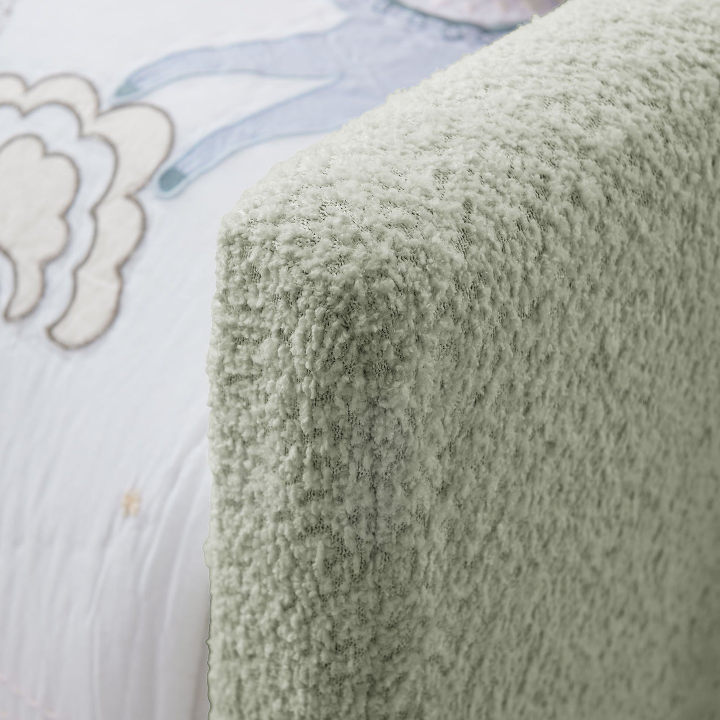 Cute Rabbit Ear Upholstered Platform Bed Frame With Safety Rail - The Sleep Loft - Online Mattress Showroom NYC