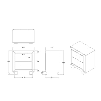 Skye - Marble Nightstand - White - The Sleep Loft - Online Mattress Showroom NYC