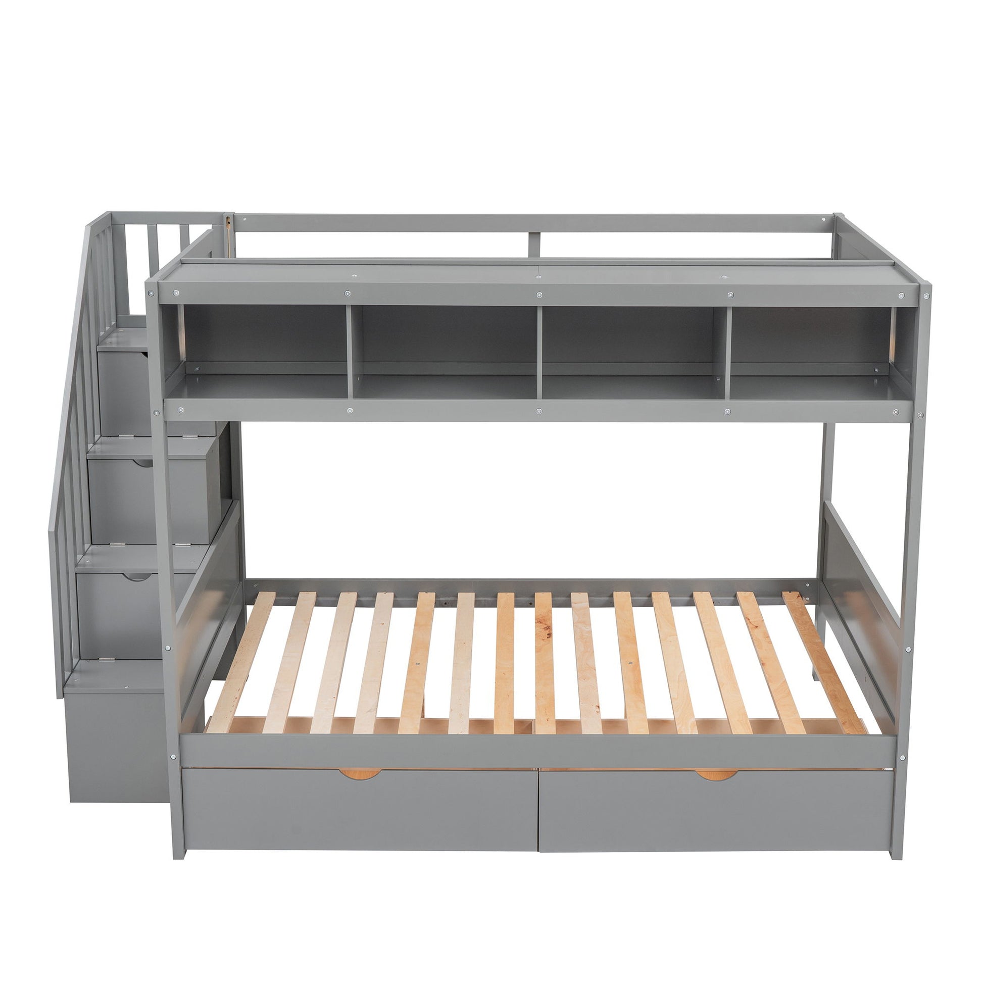Bunk Bed With Shelfs, Storage Staircase And 2 Drawers - The Sleep Loft - Online Mattress Showroom NYC