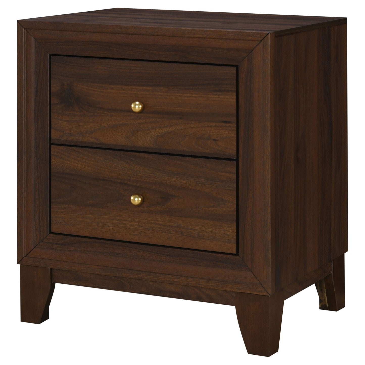Anza - 2 Drawer Nightstand Bedside Table With Smooth Storage - Walnut - The Sleep Loft - Online Mattress Showroom NYC