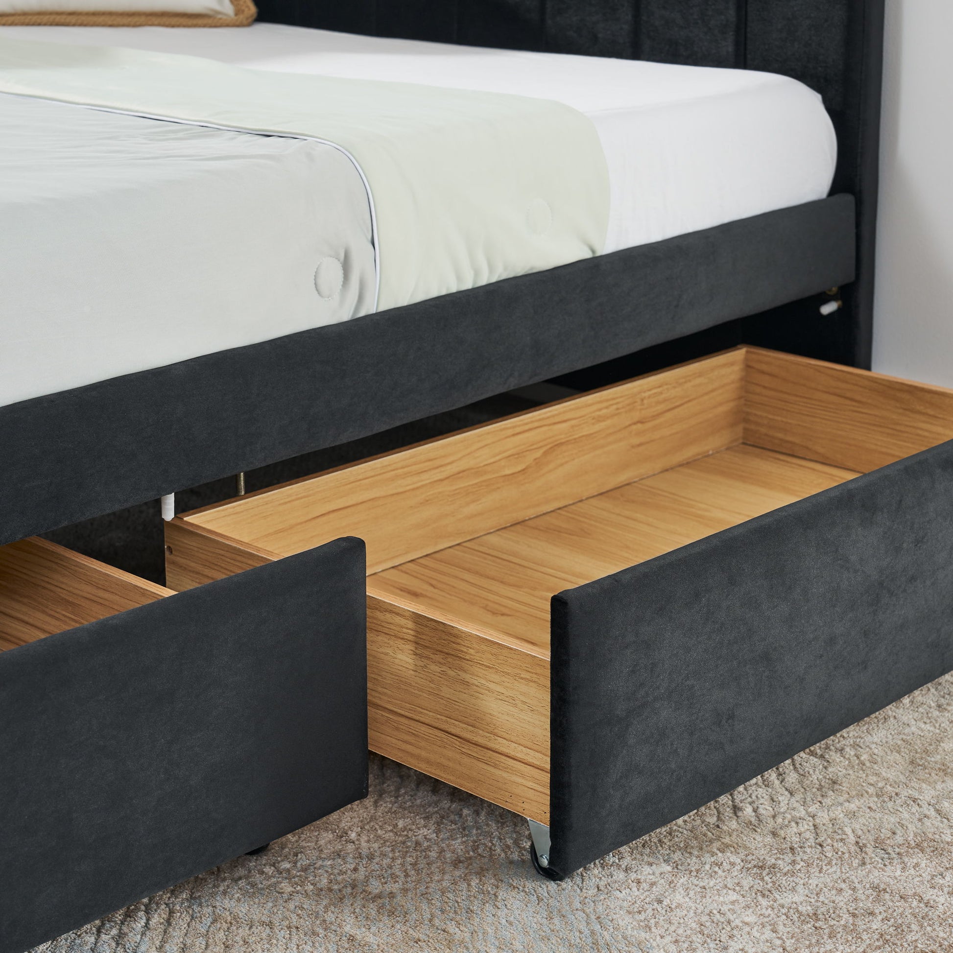 Upholstered Tufted Daybed Frame With Storage Drawers - The Sleep Loft - Online Mattress Showroom NYC