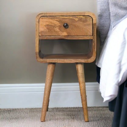 Mini Chestnut Curve Lower Bedside Nifhtstand - The Sleep Loft - Online Mattress Showroom NYC