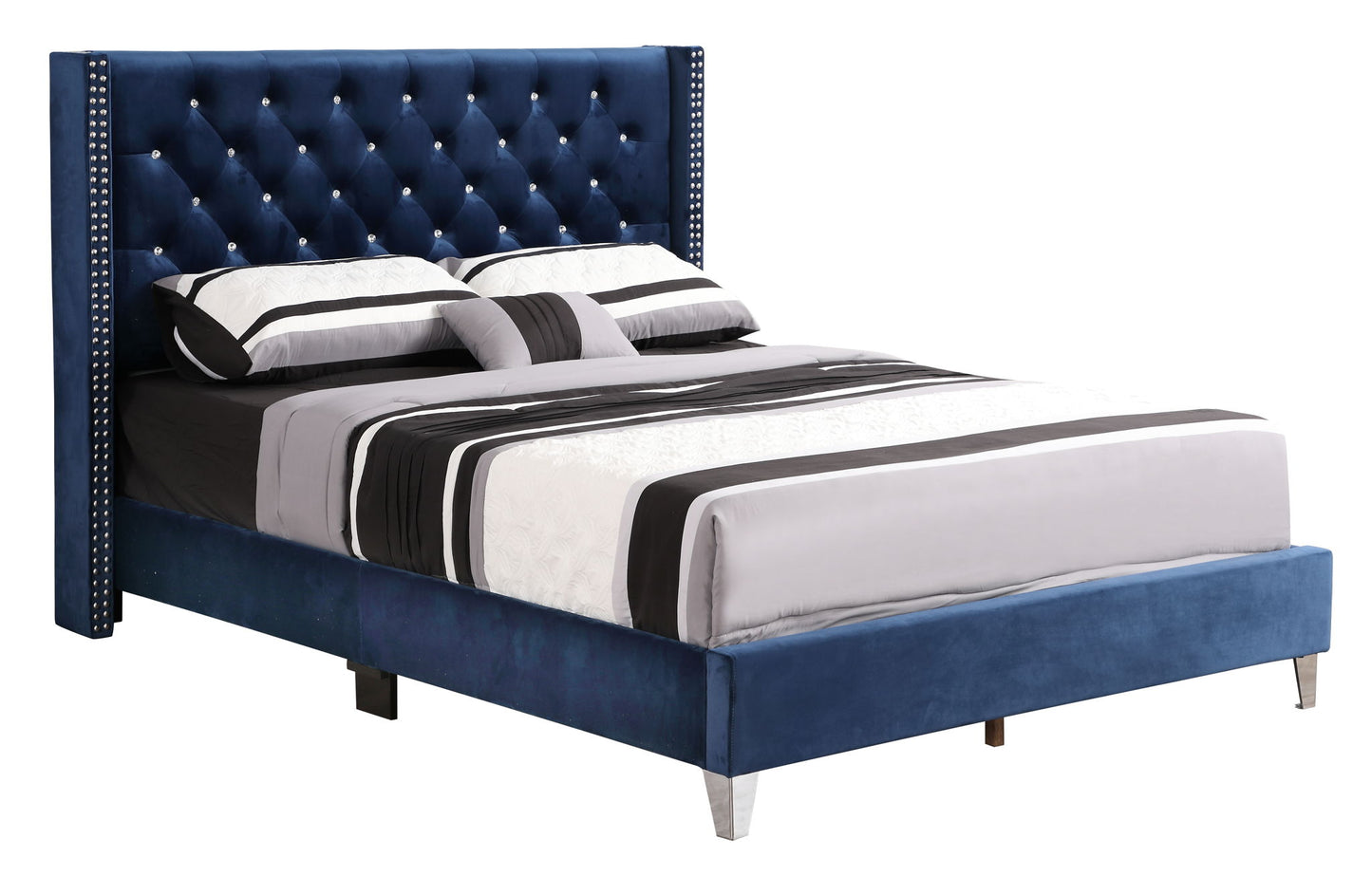 Upholstered Nailhead Trim Chic Bed - The Sleep Loft - Online Mattress Showroom NYC