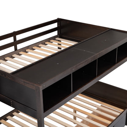 Bunk Bed With Shelfs, Storage Staircase And 2 Drawers - The Sleep Loft - Online Mattress Showroom NYC