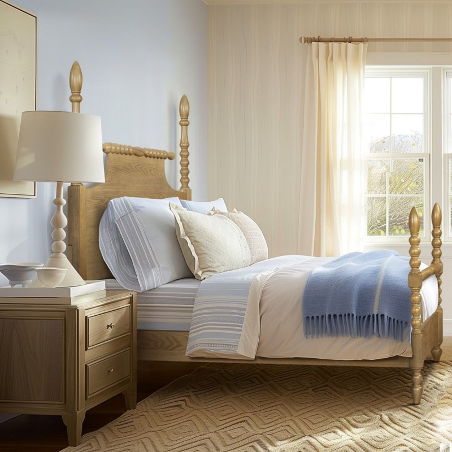 Queen Bed Turned Legs - Natural - The Sleep Loft - Online Mattress Showroom NYC