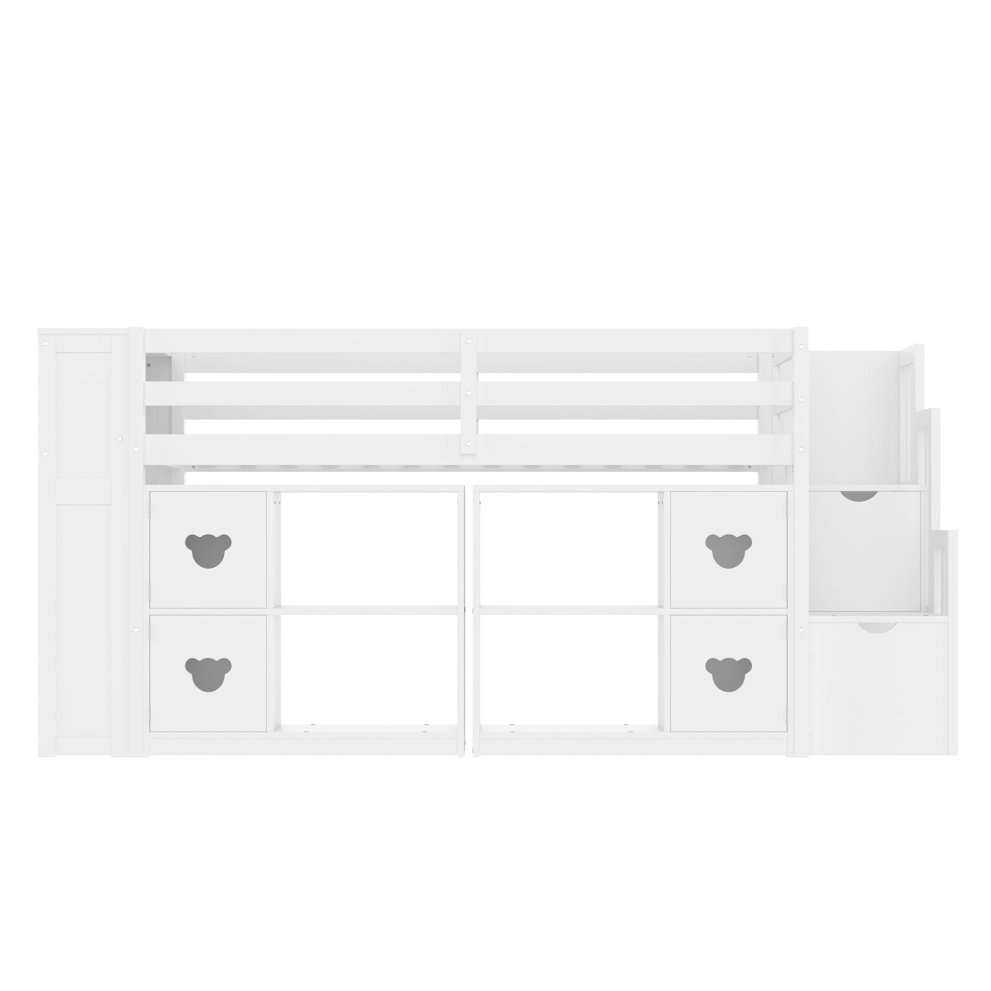 Loft Bed With Storage Cabinets, Staircase Drawers & LED Lights - The Sleep Loft - Online Mattress Showroom NYC