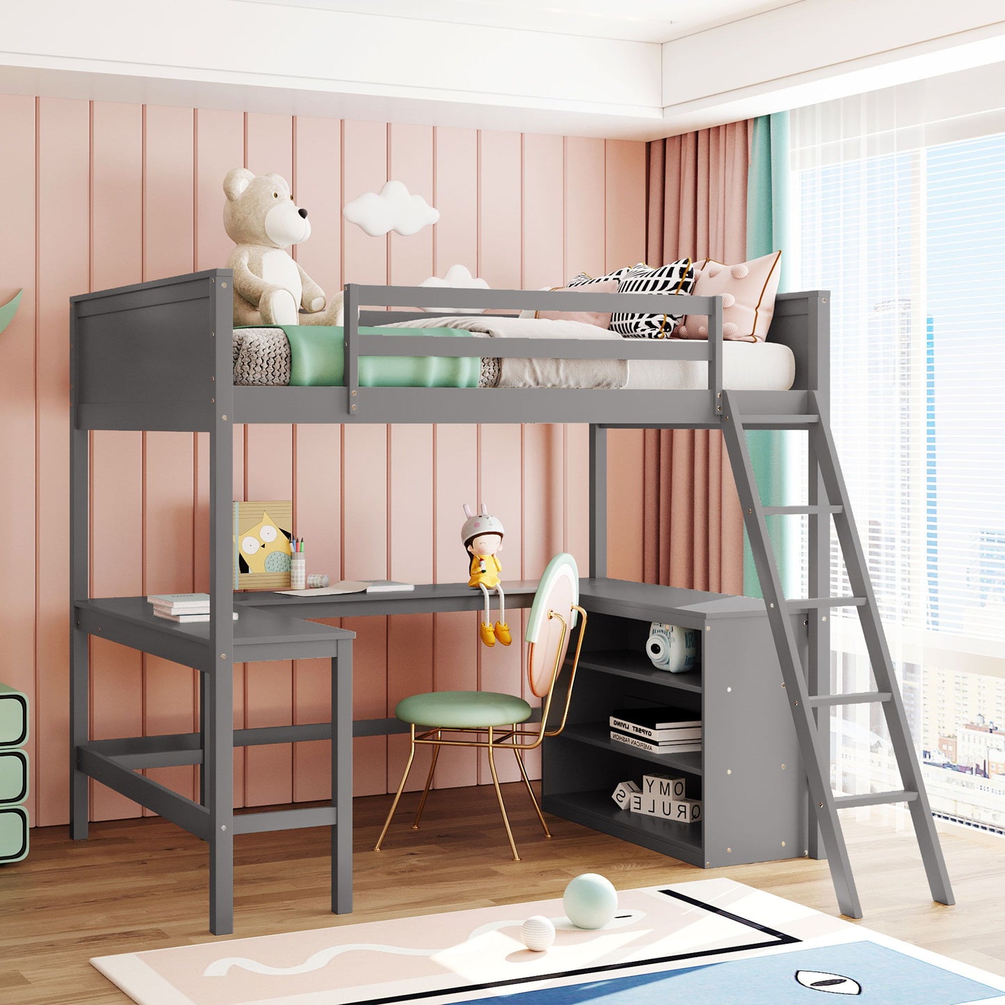 Loft Bed With Shelves With Desk - The Sleep Loft - Online Mattress Showroom NYC