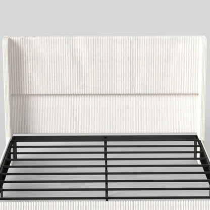 Upholstered Bed Frame With Luxury Wingback Headboard - The Sleep Loft - Online Mattress Showroom NYC