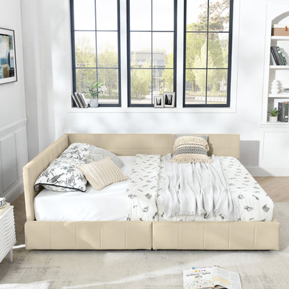 Mid-Century Storage Upholstered Tufted Bed Frame With Backrest And Armrests - The Sleep Loft - Online Mattress Showroom NYC