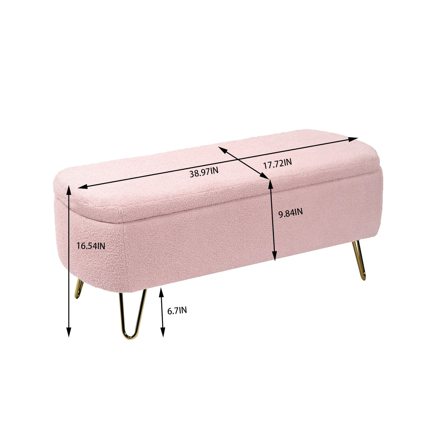 Storage Ottoman Bench For End Of Bed Legs, Modern Camel Faux Fur Entryway Bench Upholstered Padded With Storage For Living Room Bedroom - The Sleep Loft - Online Mattress Showroom NYC