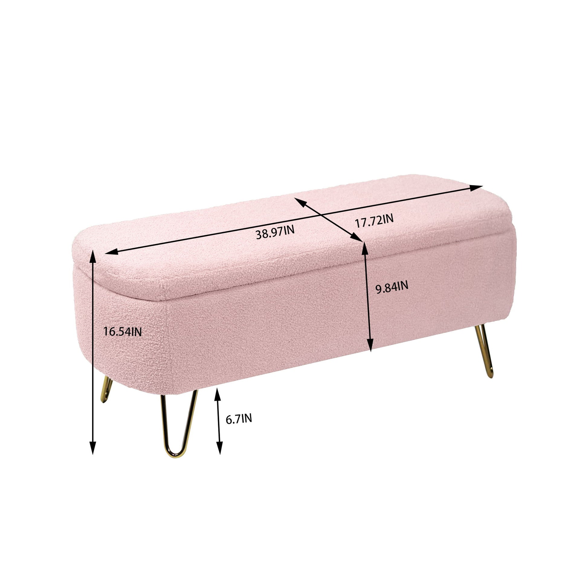 Storage Ottoman Bench For End Of Bed Legs, Modern Camel Faux Fur Entryway Bench Upholstered Padded With Storage For Living Room Bedroom - The Sleep Loft - Online Mattress Showroom NYC