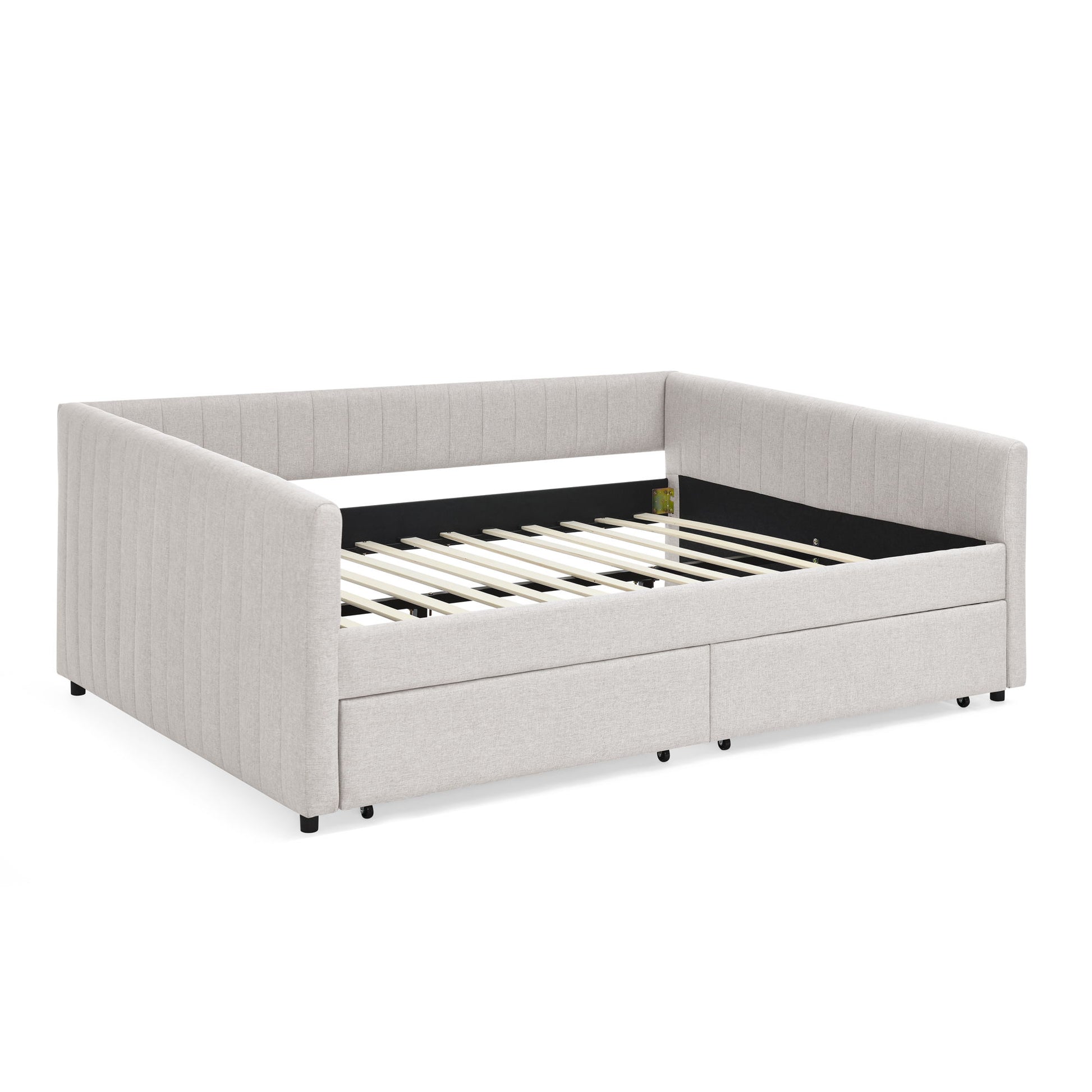 Upholstered Queen Daybed With 2 Drawers - The Sleep Loft - Online Mattress Showroom NYC