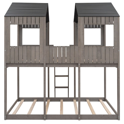 Bunk Bed With Roof, Window, Guardrail, Ladder - The Sleep Loft - Online Mattress Showroom NYC
