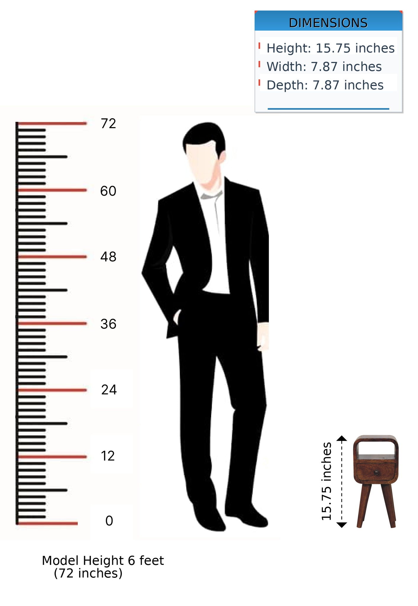 Mini Open Bedside Nightstand - The Sleep Loft - Online Mattress Showroom NYC