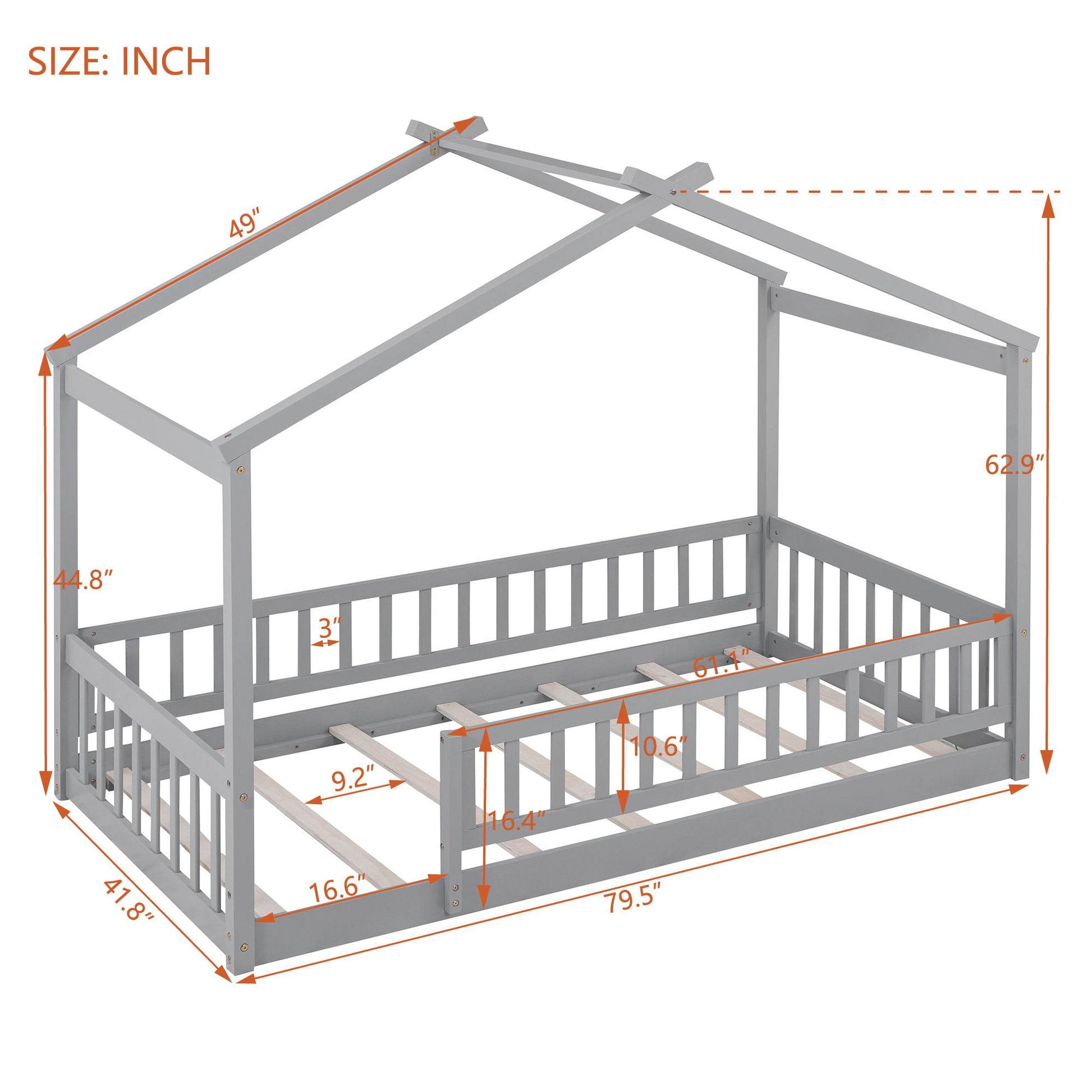 Bed House Bed Frame With Fence - The Sleep Loft - Online Mattress Showroom NYC