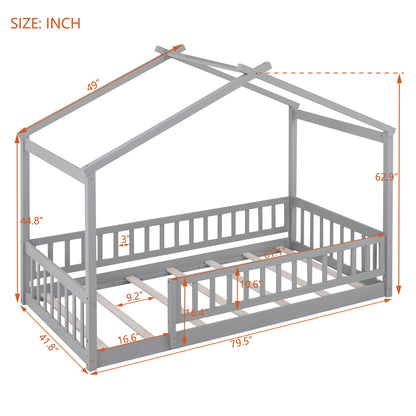 Bed House Bed Frame With Fence - The Sleep Loft - Online Mattress Showroom NYC