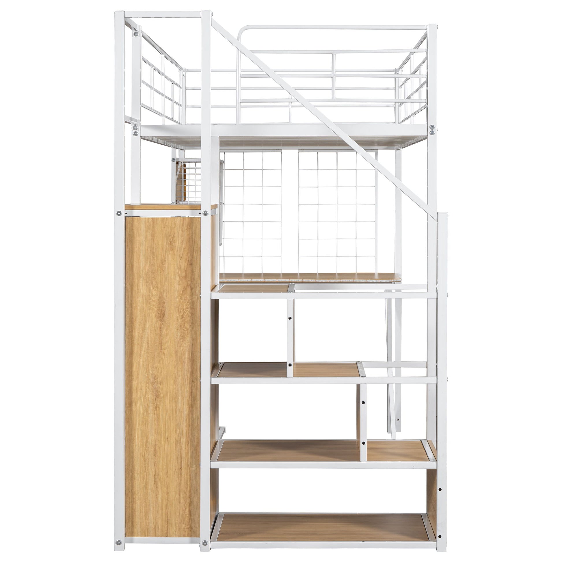 Loft Bed With Built In Work Station, Wardrobe, Storage Staircase And LED - The Sleep Loft - Online Mattress Showroom NYC
