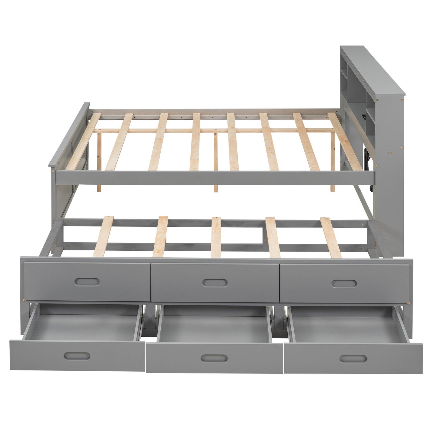 Platform Bed With Storage Headboard, USB, Trundle And 3 Drawers - The Sleep Loft - Online Mattress Showroom NYC