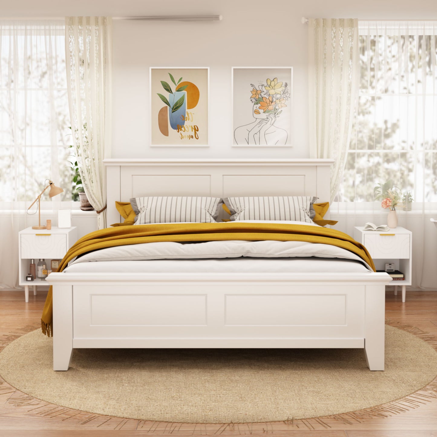 Nightstand With 1 Drawer And Open Shelf - White - The Sleep Loft - Online Mattress Showroom NYC