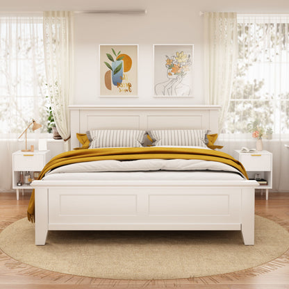 Nightstand With 1 Drawer And Open Shelf - White - The Sleep Loft - Online Mattress Showroom NYC