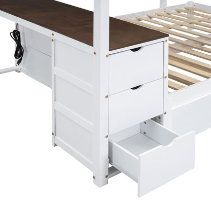 Bunk Bed With Twin Size Trundle, Storage And Desk