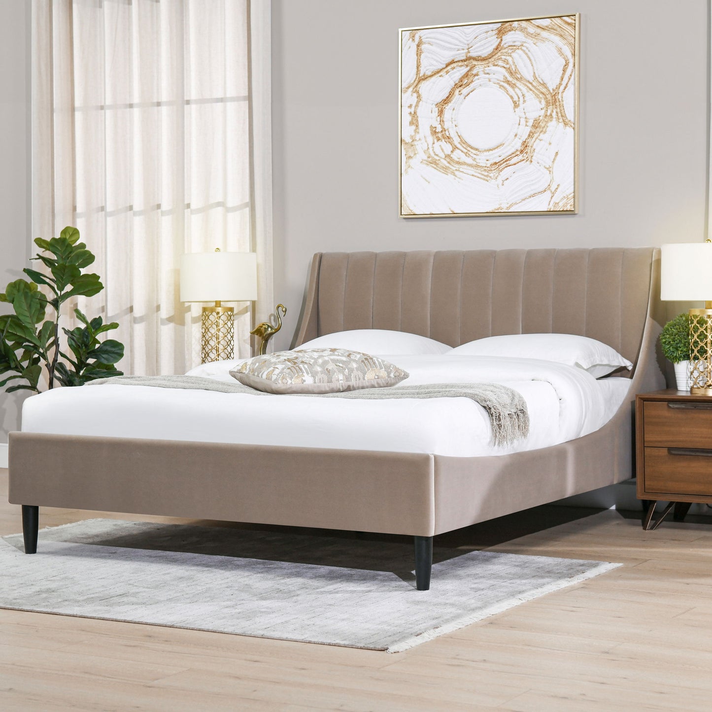 Aspen - Vertical Tufted Modern Headboard Platform Bed Set - The Sleep Loft - Online Mattress Showroom NYC