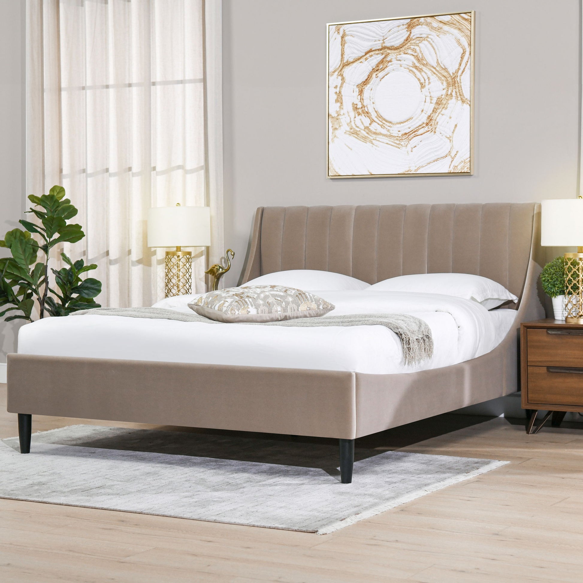 Aspen - Vertical Tufted Modern Headboard Platform Bed Set - The Sleep Loft - Online Mattress Showroom NYC