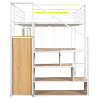 Loft Bed With Built In Work Station, Wardrobe, Storage Staircase And LED - The Sleep Loft - Online Mattress Showroom NYC