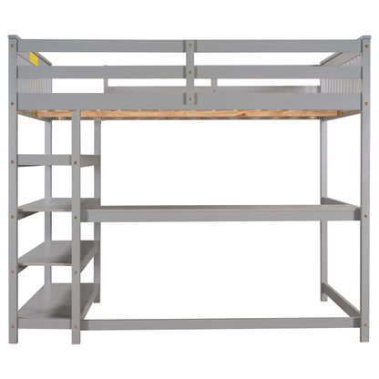 Loft Bed With Storage Shelves And Under Bed Desk - The Sleep Loft - Online Mattress Showroom NYC