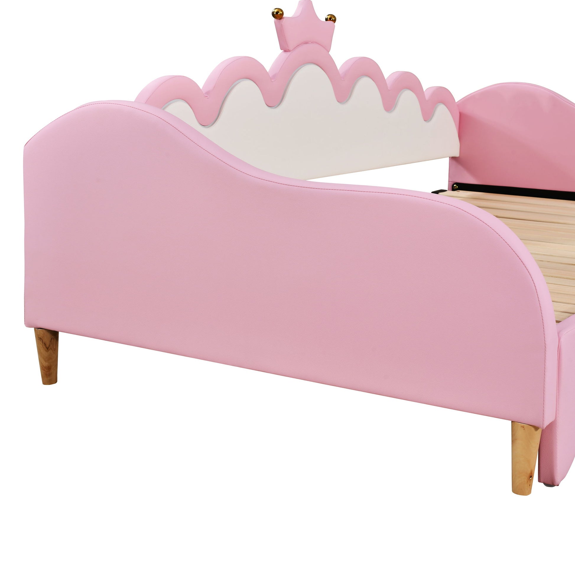 Extending Daybed With LED Lights, Modern Upholstered Princess Daybed With Crown Headboard - The Sleep Loft - Online Mattress Showroom NYC