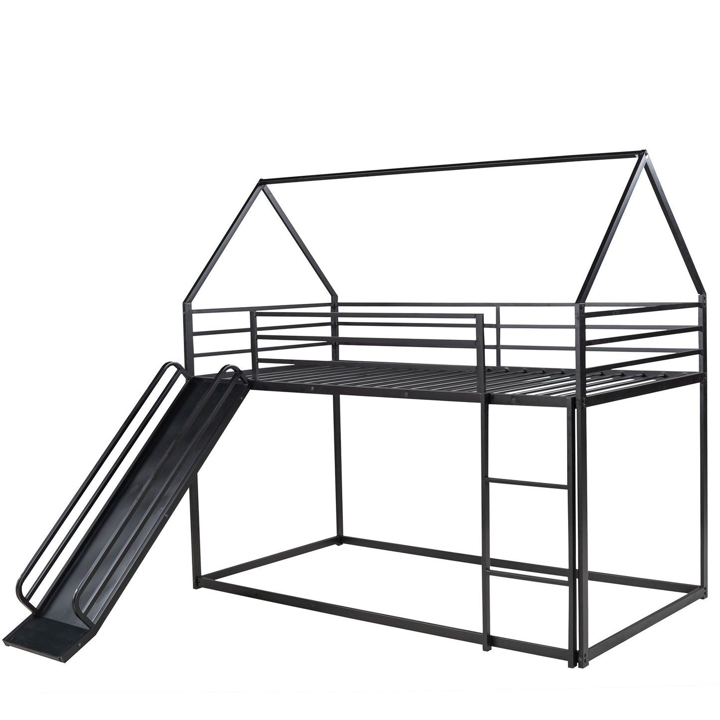 Twin Over Twin House Bunk Bed With Ladder And Slide - The Sleep Loft - Online Mattress Showroom NYC