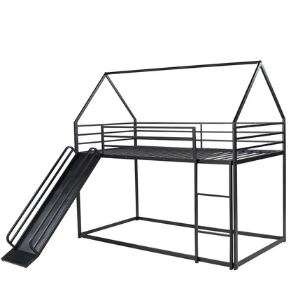 Twin Over Twin House Bunk Bed With Ladder And Slide - The Sleep Loft - Online Mattress Showroom NYC