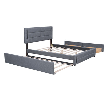 Upholstered Platform Bed With Trundle & Drawers - The Sleep Loft - Online Mattress Showroom NYC