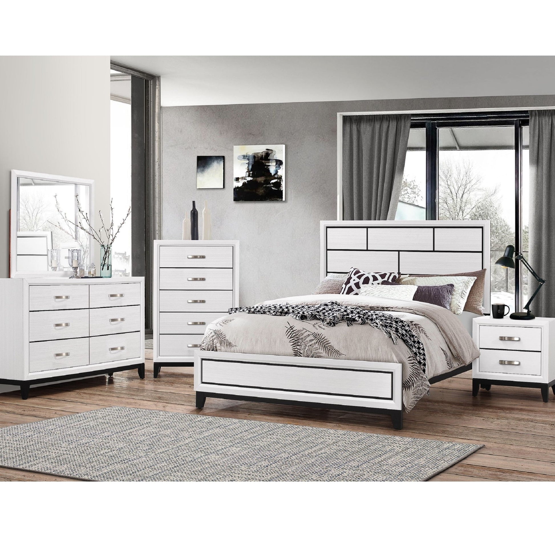 2 Drawer Nightstand With Handles Furniture For Bedroom - White - The Sleep Loft - Online Mattress Showroom NYC