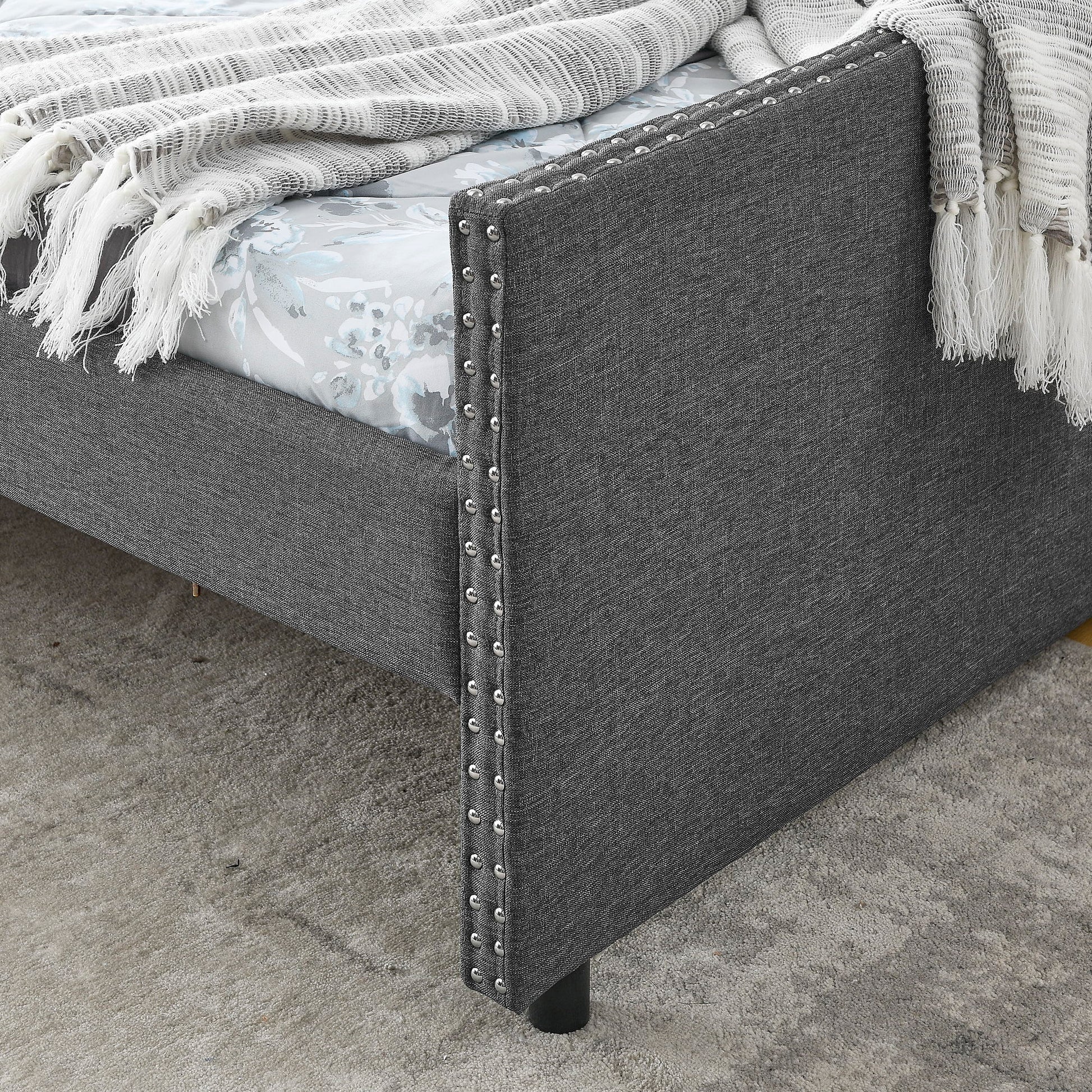 Upholstered Tufted Daybed With 2 Drawers, Waved Arms - The Sleep Loft - Online Mattress Showroom NYC